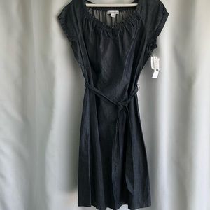 NWT. Liz Claiborne lightweight dark denim peasant dress